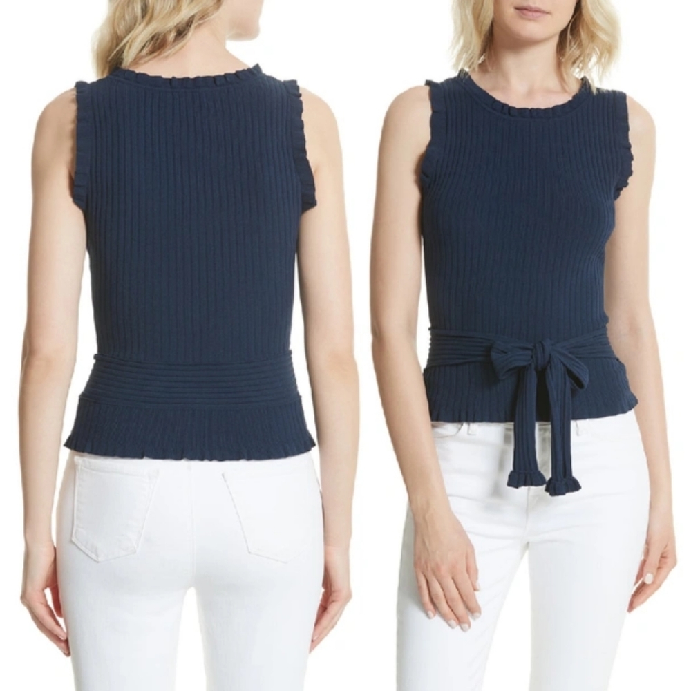 Milly Ruffle Tie Front Shell Top - Picture 7 of 11